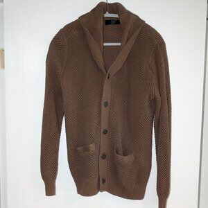 BROWN MEN'S CARDIGAN J. CREW LARGE